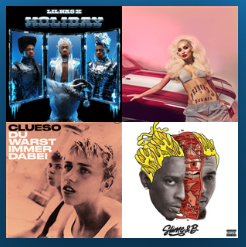 Example of an automatically generated Spotify playlist cover which shows four album covers